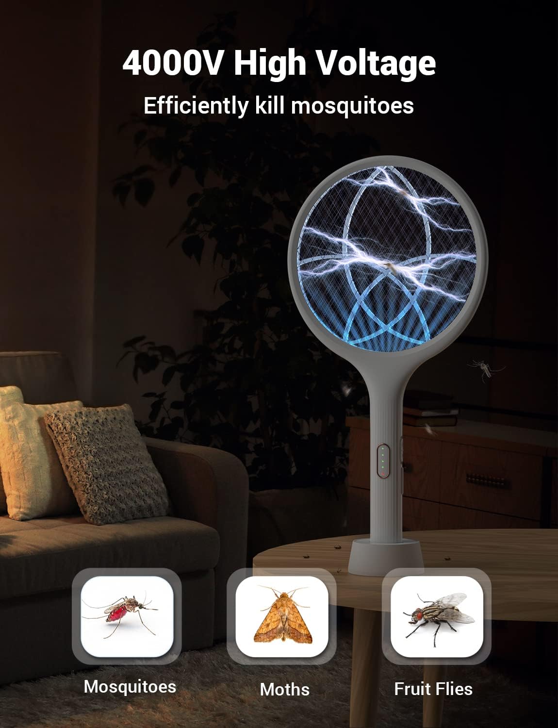 Raquette anti-insectes rechargeable